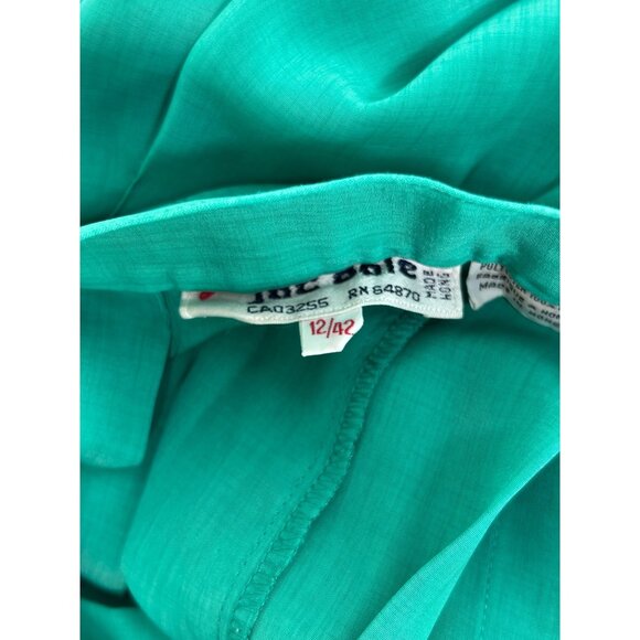 JAC DALE Midi Skirt Sz 12 Jade Green Pleated Purple Button Front Retro Vintage - Picture 6 of 8